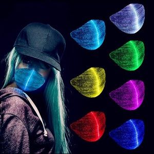 BRAND NEW Black Fabric Fiber Optic LED face masks.